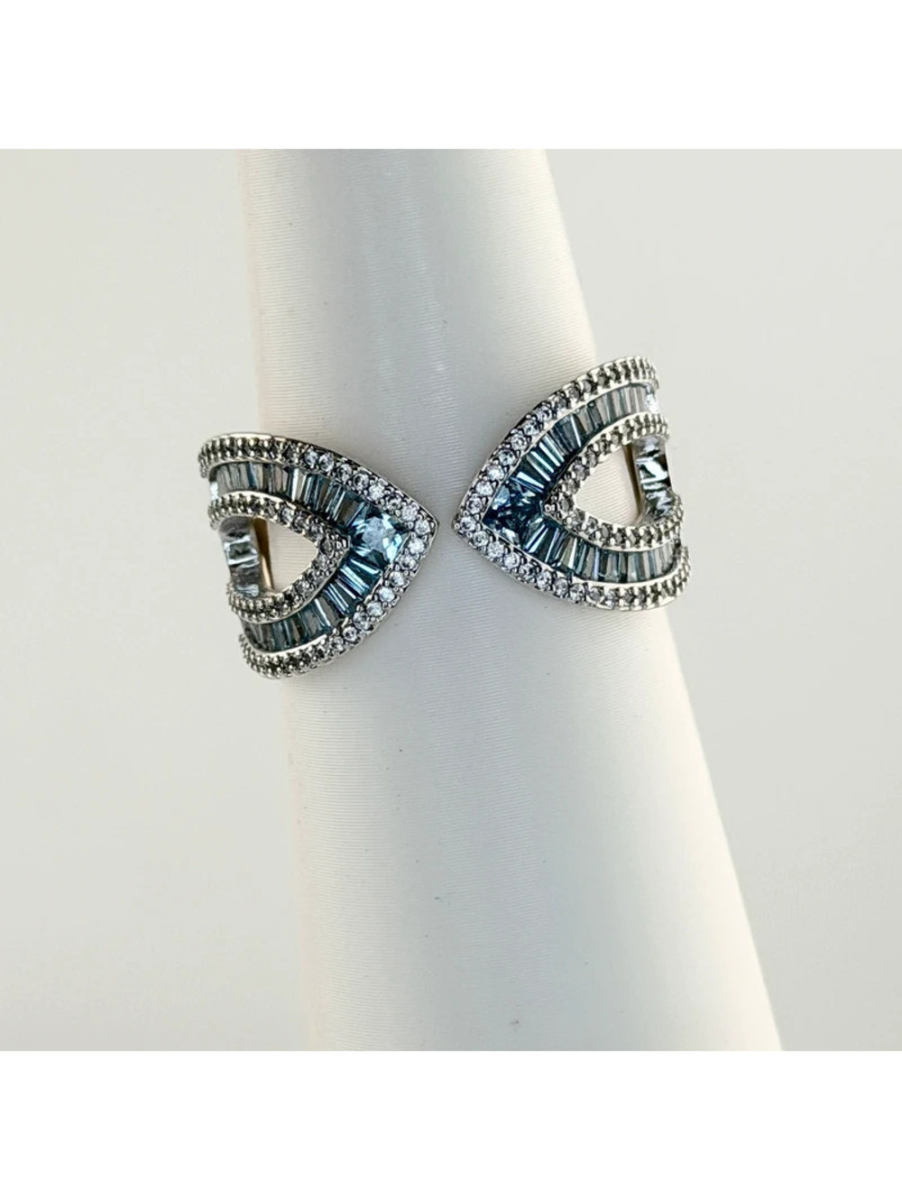 Bomb Party March Sz 11 "The Vivienne Ring" Aquamarine on Rhodium
